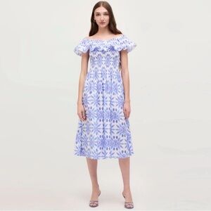 Hill House Home Akilah Nap Dress in Blue Shell Mosaic